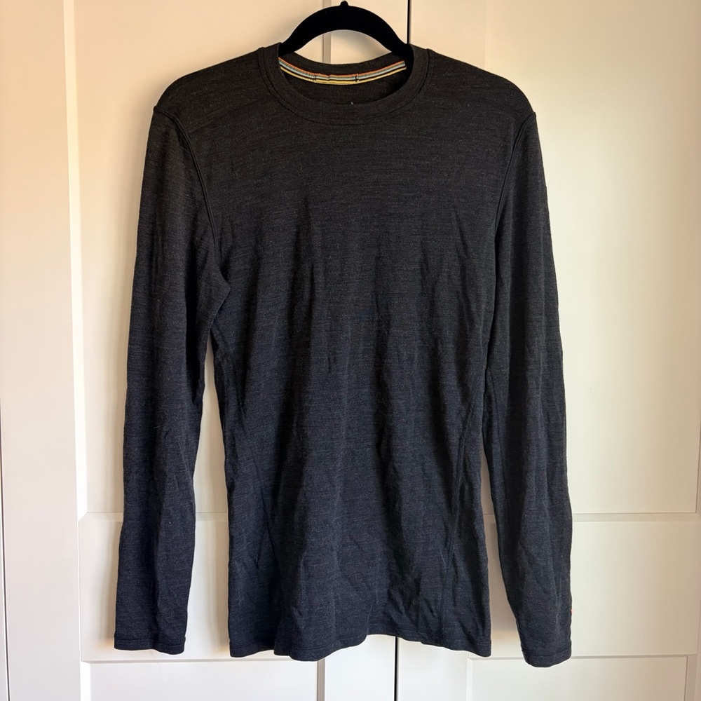 Smartwool Men's Long-Sleeve Crewneck Shirt in Charcoal Merino 250 | S